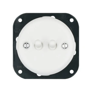 FND INTERRUPTEUR DOUBLE VA-ET-VIENT PORCELAINE BLANCHE TYPE 1