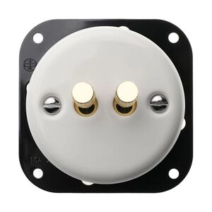 FND INTERRUPTEUR DOUBLE VA-ET-VIENT PORCELAINE BLANCHE TYPE 3