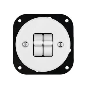 FND INTERRUPTEUR DOUBLE VA-ET-VIENT PORCELAINE BLANCHE TYPE 4