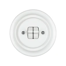 FND INTERRUPTEUR DOUBLE VA-ET-VIENT PORCELAINE BLANCHE TYPE 4