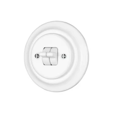 FND INTERRUPTEUR DOUBLE VA-ET-VIENT PORCELAINE BLANCHE TYPE 4