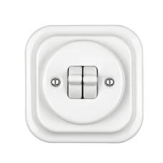 FND INTERRUPTEUR DOUBLE VA-ET-VIENT PORCELAINE BLANCHE TYPE 4