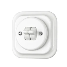FND INTERRUPTEUR DOUBLE VA-ET-VIENT PORCELAINE BLANCHE TYPE 4