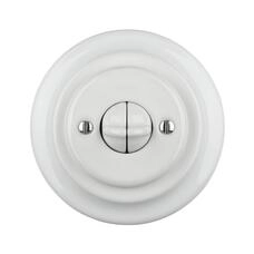 FND INTERRUPTEUR DOUBLE VA-ET-VIENT PORCELAINE BLANCHE TYPE 5