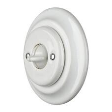 FND INTERRUPTEUR DOUBLE VA-ET-VIENT PORCELAINE BLANCHE TYPE 5