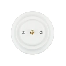 FND INTERRUPTEUR VA-ET-VIENT PORCELAINE BLANCHE TYPE 2
