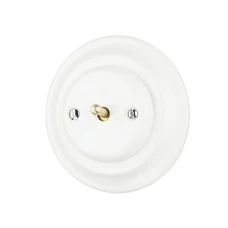 FND INTERRUPTEUR VA-ET-VIENT PORCELAINE BLANCHE TYPE 2