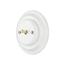 FND INTERRUPTEUR VA-ET-VIENT PORCELAINE BLANCHE TYPE 2