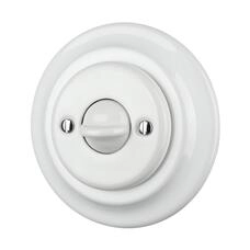 FND INTERRUPTEUR VA-ET-VIENT PORCELAINE BLANCHE TYPE 5