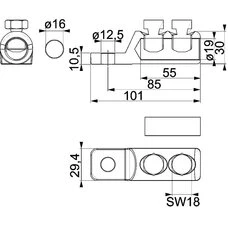 ENSTO AL/CU 95-185MM² Ø12.5MM MECHANICAL CABLE LUG