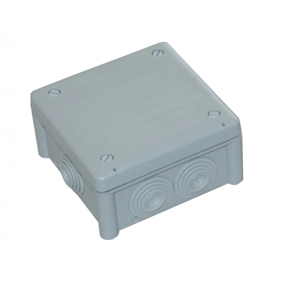 J100B 102X102X56MM M16-M25X7 IP66 SURFACE-MOUNTED JUNCTION BOX GREY