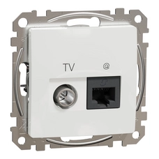 SEDNA DESIGN & ELEMENTS DATA+TV SOCKET END-OF-LINE 4DB CAT6 RJ45 WHITE