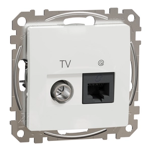 SEDNA DESIGN & ELEMENTS DATA+TV SOCKET END-OF-LINE 4DB CAT6 RJ45 WHITE